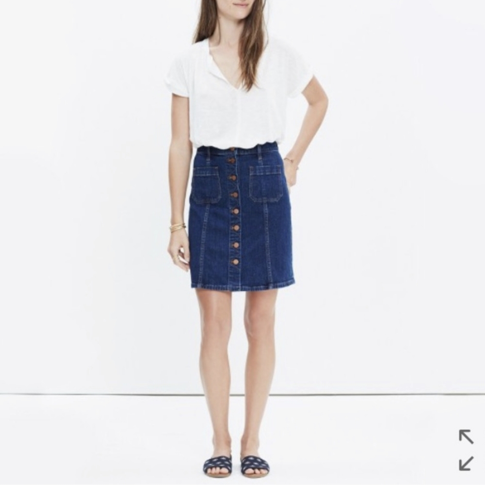 NWT Madewell Denim Button Front Skirt SIZE 24
